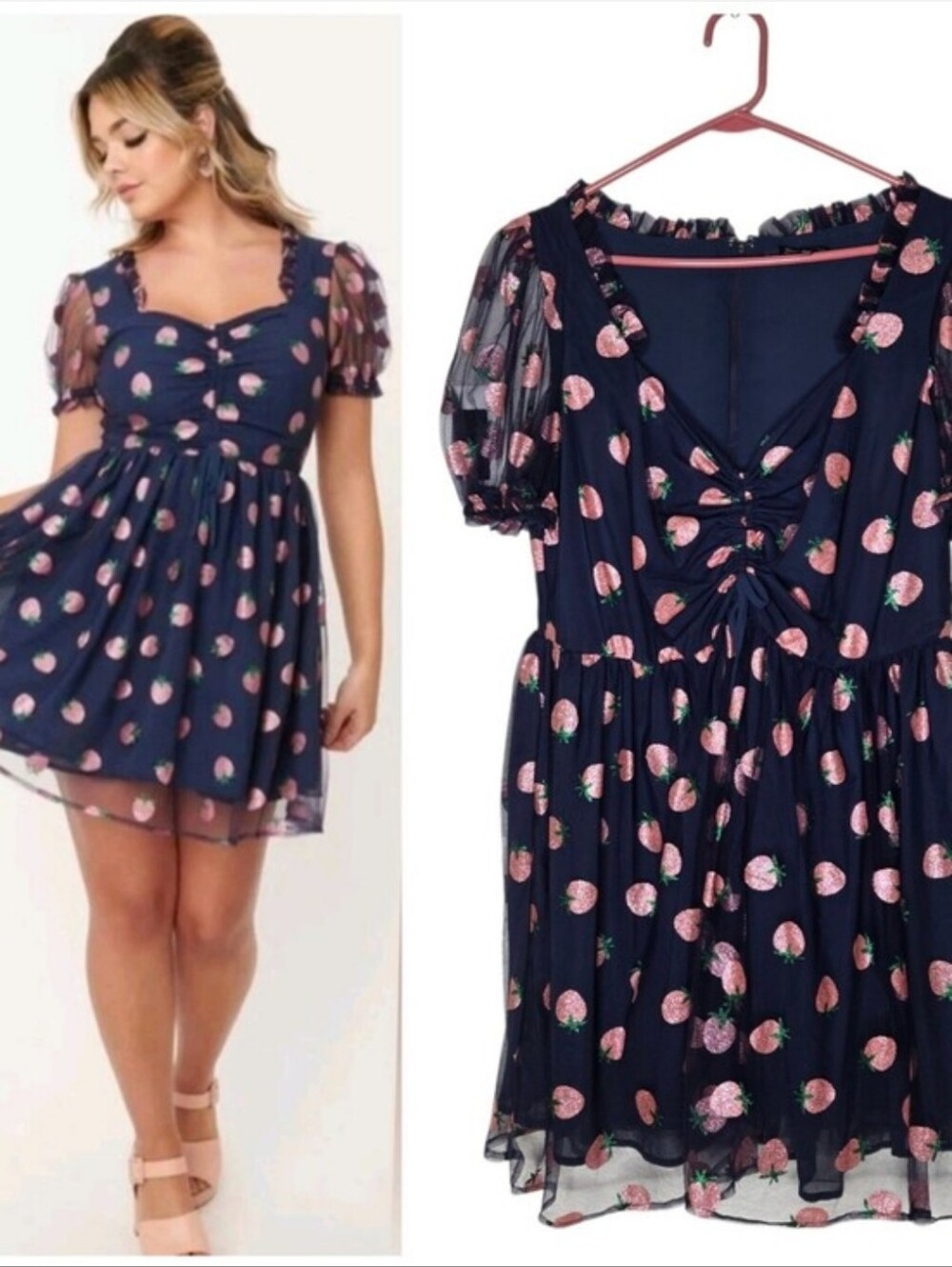 Smak Parlour Strawberry Print Dress Size 1X